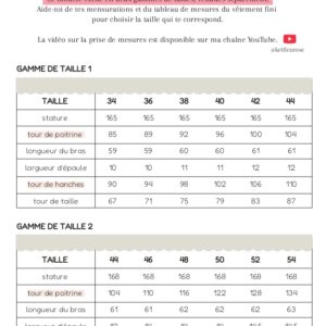guide des tailles