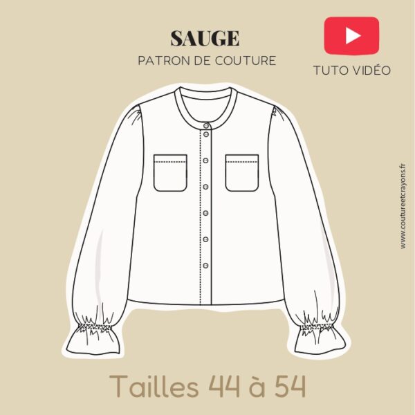 BLOUSE SAUGE TAILLE 44 À 54